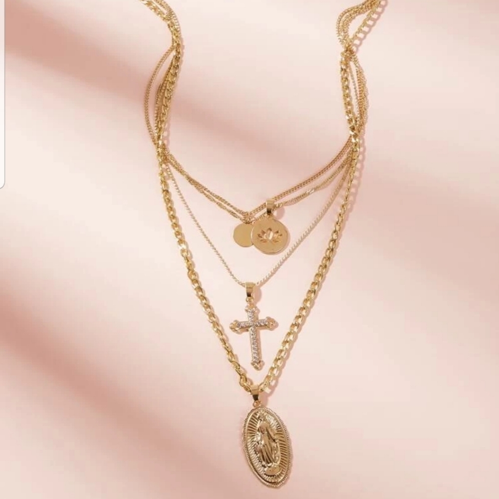*Lex* Layered Charm Necklace - Picture 3 of 3